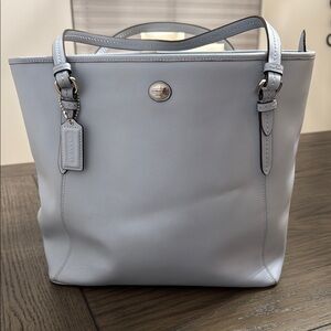 Coach Light Blue Leather Tote 2013